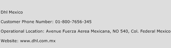 Dhl Mexico Phone Number Customer Service