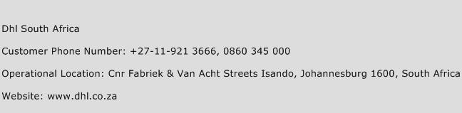 Dhl South Africa Phone Number Customer Service