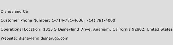 Disneyland CA Phone Number Customer Service