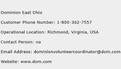 Dominion East Ohio Phone Number Customer Service