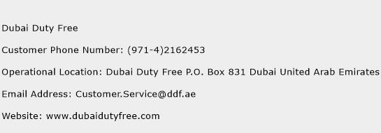 Dubai Duty Free Phone Number Customer Service