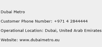 Dubai Metro Phone Number Customer Service