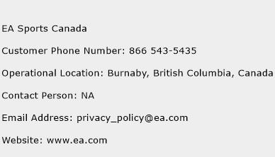 EA Sports Canada Phone Number Customer Service