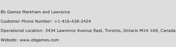 Eb Games Markham and Lawrence Phone Number Customer Service
