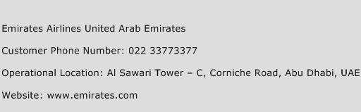 Emirates Airlines United Arab Emirates Phone Number Customer Service