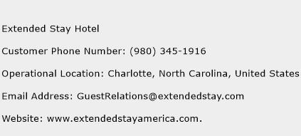 Extended Stay Hotel Phone Number Customer Service