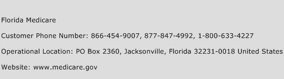 Florida Medicare Phone Number Customer Service