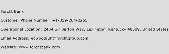 Forcht Bank Phone Number Customer Service