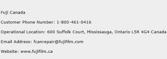 Fuji Canada Phone Number Customer Service