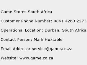 Game Stores South Africa Phone Number Customer Service