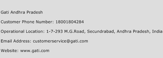 Gati Andhra Pradesh Phone Number Customer Service