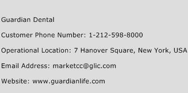 Guardian Dental Phone Number Customer Service