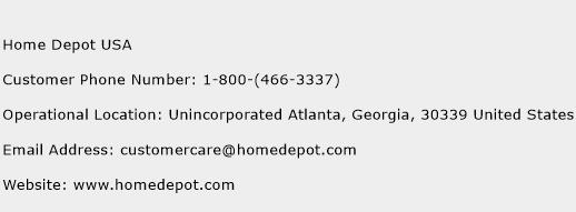 Home Depot USA Phone Number Customer Service