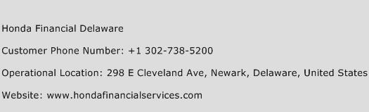 Honda Financial Delaware Phone Number Customer Service