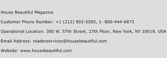 House Beautiful Magazine Phone Number Customer Service
