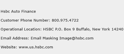Hsbc Auto Finance Phone Number Customer Service