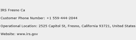 IRS Fresno Ca Phone Number Customer Service