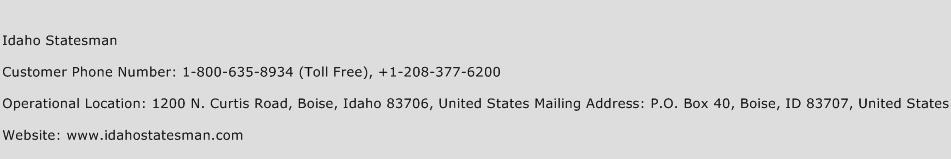 Idaho Statesman Phone Number Customer Service