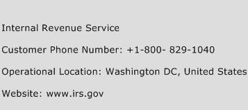 Internal Revenue Service Phone Number Customer Service