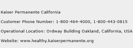 Kaiser Permanente California Phone Number Customer Service