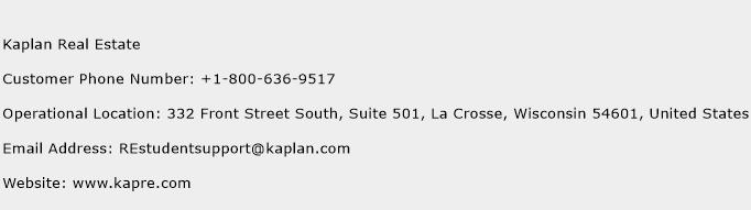 Kaplan Real Estate Phone Number Customer Service