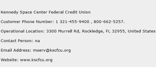 Kennedy Space Center Federal Credit Union Phone Number Customer Service