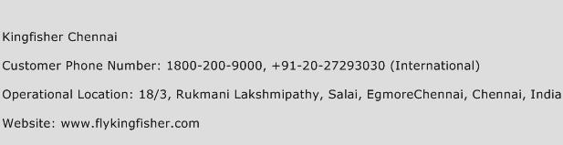 Kingfisher Chennai Phone Number Customer Service