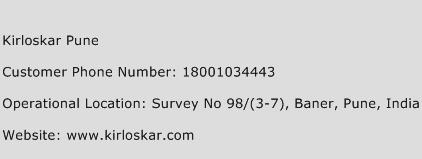 Kirloskar Pune Phone Number Customer Service