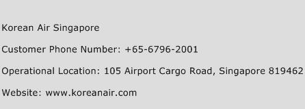 Korean Air Singapore Phone Number Customer Service