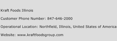 Kraft Foods Illinois Phone Number Customer Service