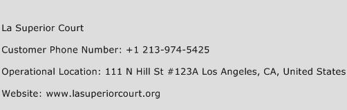 LA Superior Court Phone Number Customer Service