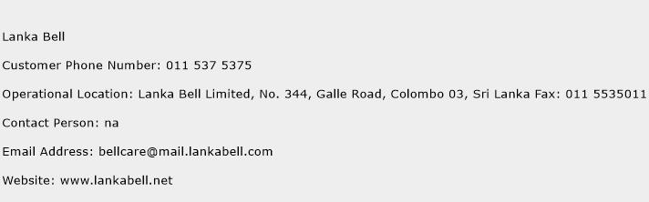 Lanka Bell Phone Number Customer Service