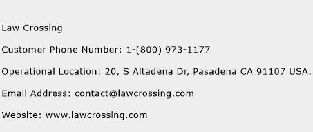 Law Crossing Phone Number Customer Service