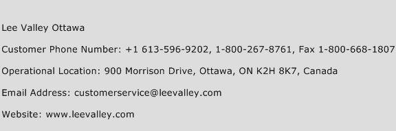 Lee Valley Ottawa Phone Number Customer Service