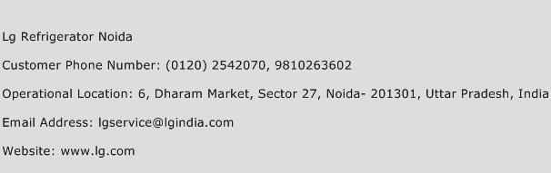 Lg Refrigerator Noida Phone Number Customer Service