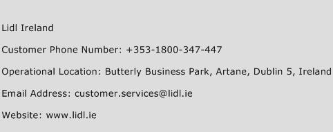 Lidl Ireland Phone Number Customer Service