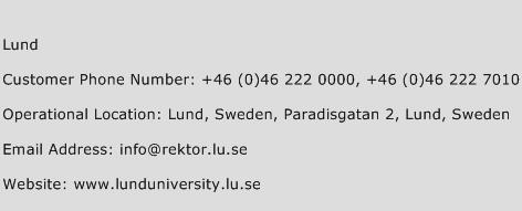 Lund Phone Number Customer Service