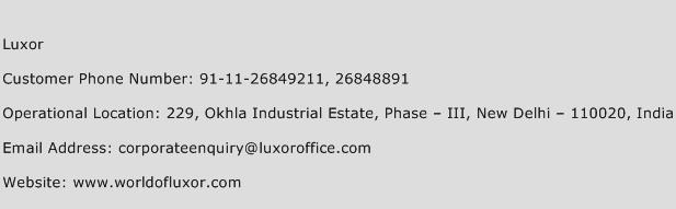 Luxor Phone Number Customer Service