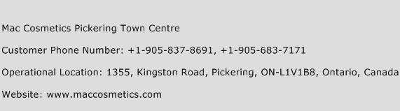 Mac Cosmetics Pickering Town Centre Phone Number Customer Service