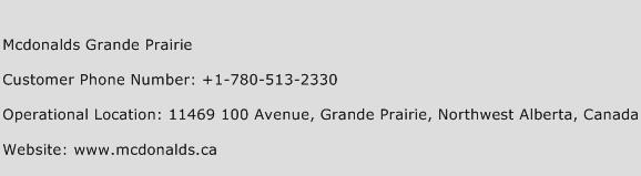 Mcdonalds Grande Prairie Phone Number Customer Service
