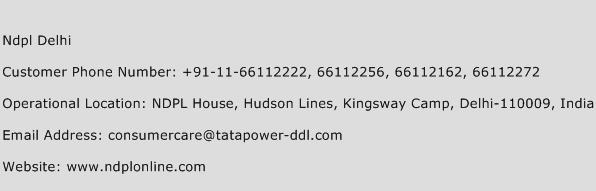 NDPL Delhi Phone Number Customer Service