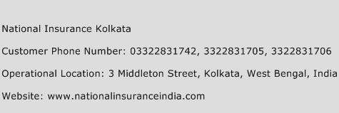 National Insurance Kolkata Phone Number Customer Service