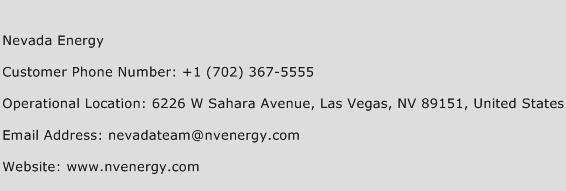 Nevada Energy Phone Number Customer Service