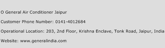 O General Air Conditioner Jaipur Phone Number Customer Service