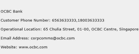 OCBC Bank Phone Number Customer Service