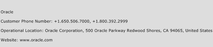 Oracle Phone Number Customer Service