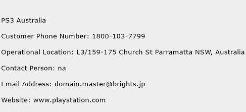 PS3 Australia Phone Number Customer Service