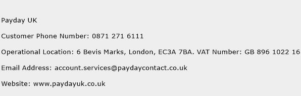 Payday UK Phone Number Customer Service
