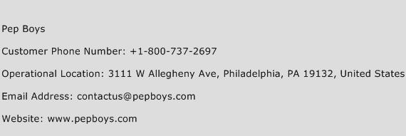 Pep Boys Phone Number Customer Service