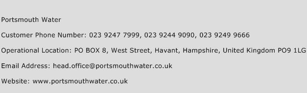 Portsmouth Water Phone Number Customer Service